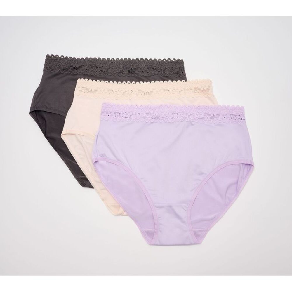Breezies Women's Plus Sz Panties 1X Make Your Grey Dusk- Textured Leopard